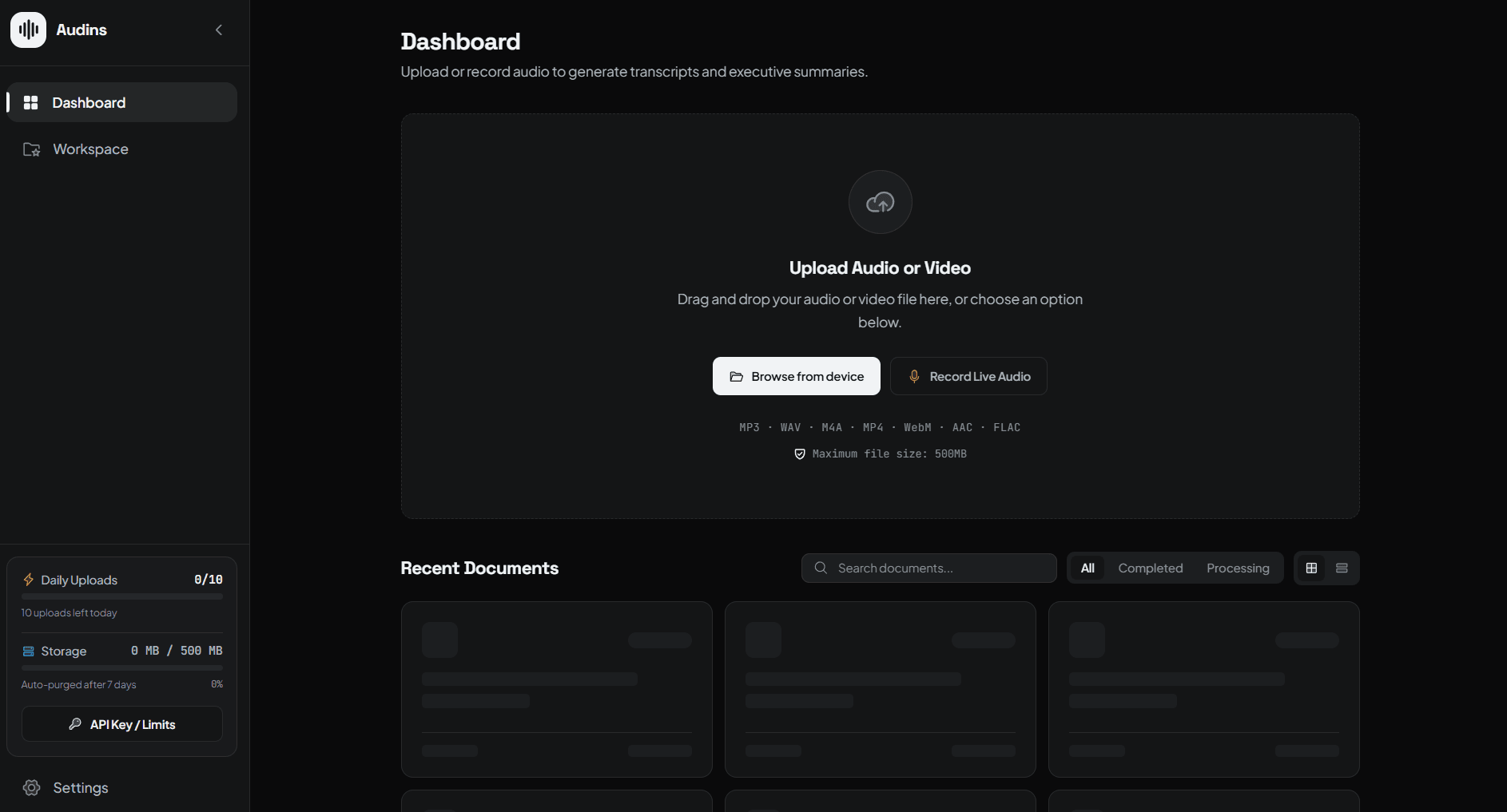 Screenshot Audins